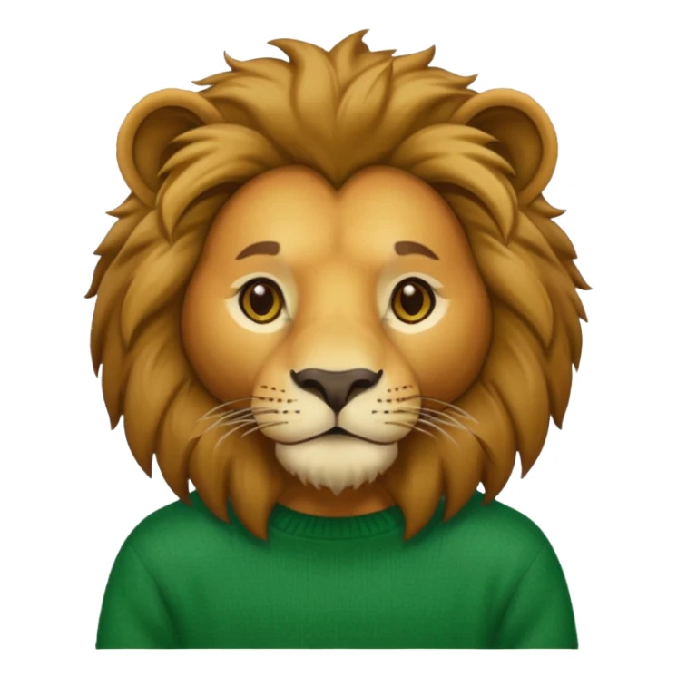 lion wearing green jumper sticker