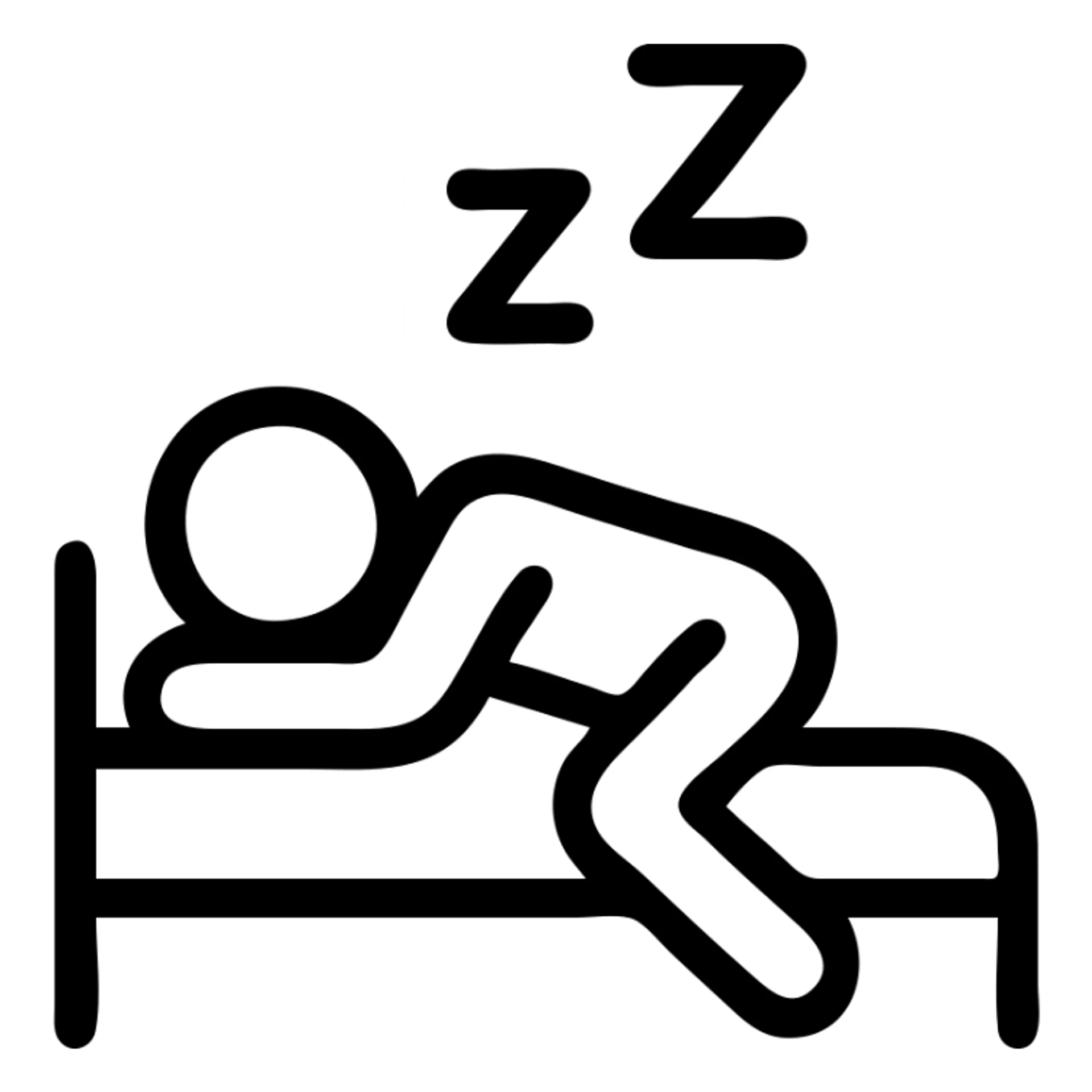 a person sleeping on their slide, simple and clear lines, icon style sticker