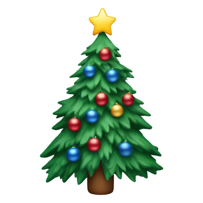 Kerstboom met blauwe versiering sticker