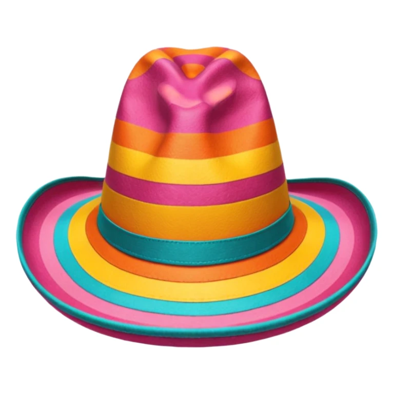 mexican hat with happy colours (orange, yellow, pink, turquoise) sticker