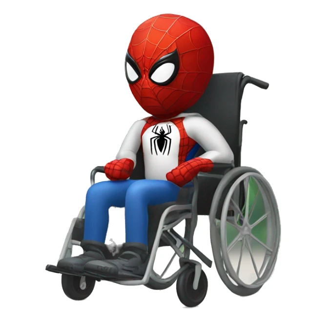 spider-man in a wheelchair  sticker