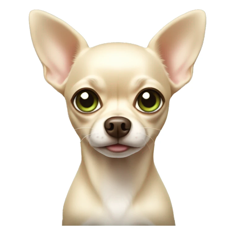 Dark cream chihuahua with light green eyes and big ears sticker