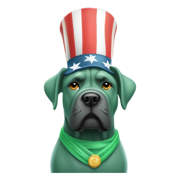 A green-colored Cane Corso dressed as the Statue of Liberty. sticker