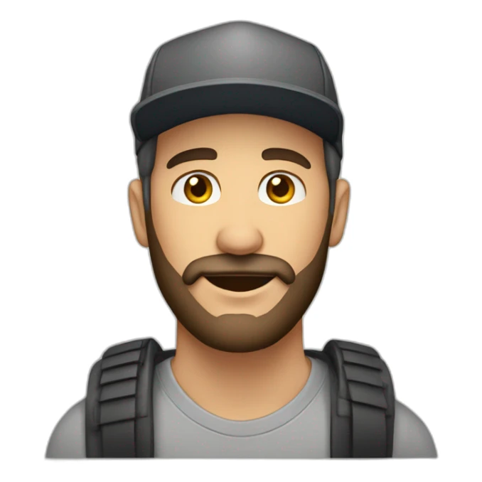 Hombre de 30 años con barba y gorra  sticker