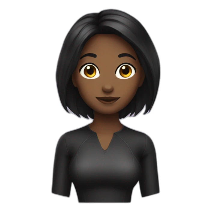 Bat girl Black hair sticker