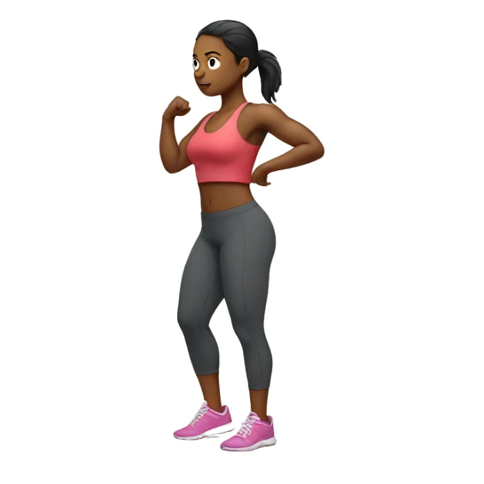 woman full body in sport wear doing squat sticker