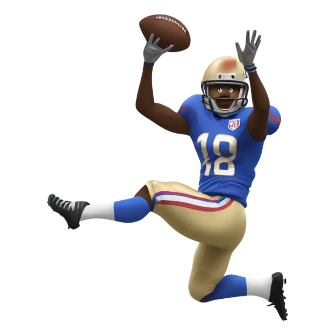 football player making a one handed catch for a touchdown sticker