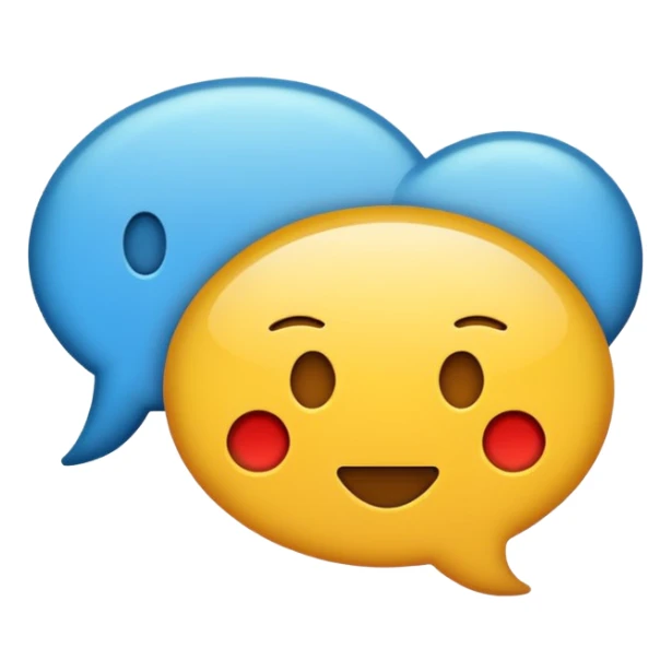 A minimalist emoji-style icon representing wordplay — symbolizing creativity with language. It features an open book or speech bubble merging with playful letters or word fragments, forming a clever visual pun. sticker