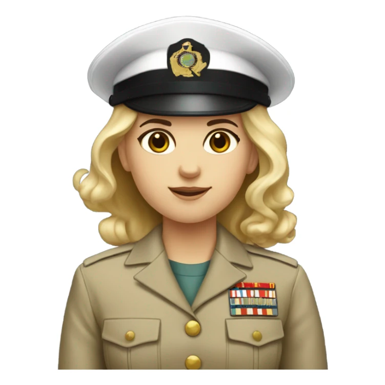 Pale light skin girl wearing marine corps uniform  sticker