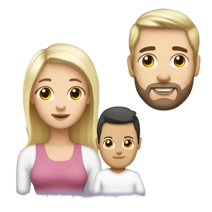 Mum, dark hair/  Dad, Blond hair/ newborn sticker