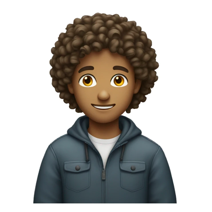 A young man with curly hair smiled coldly sticker