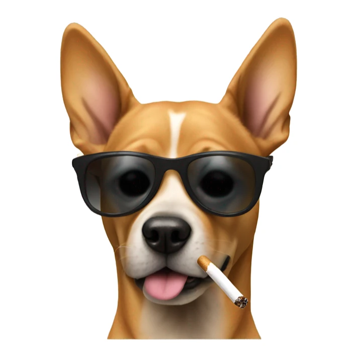 Dog with sunglasses smoking a ciggerette sticker