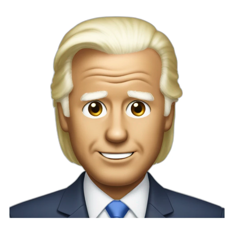 Joe biden with donald trump hair sticker