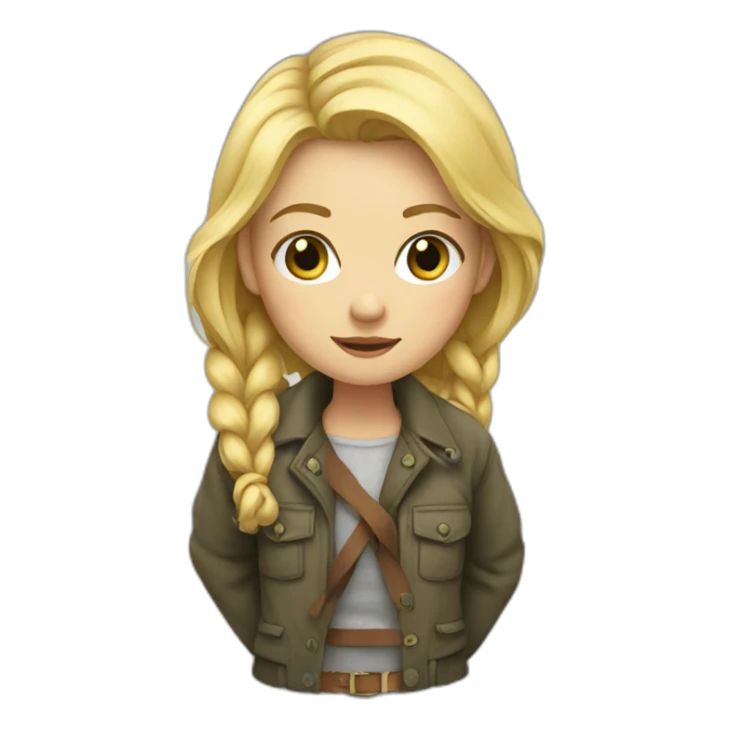 Blonde girl with her jacket tied around her waist sticker