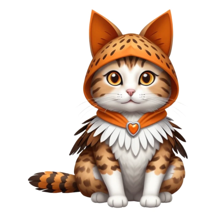 pheasant in a playful cat costume, sitting pose sticker