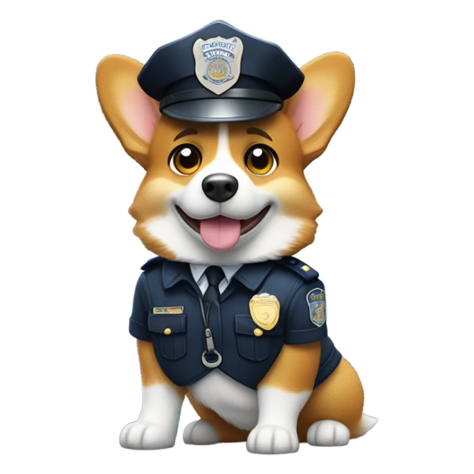 Corgi as police officer sticker