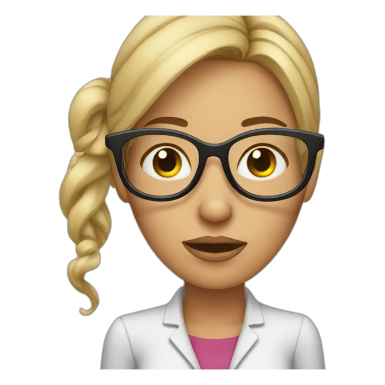 Women removing her eyeglasses sticker