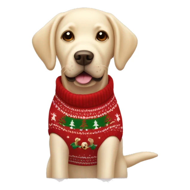 Cream Labrador with Christmas jumper  sticker