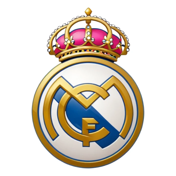 Logo de real Madrid avec un petit emojis de vomir  sticker