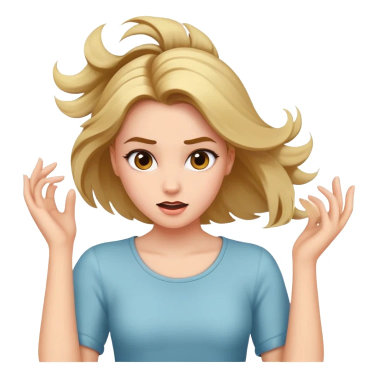 A girl flipping her hair back with a sassy look  sticker