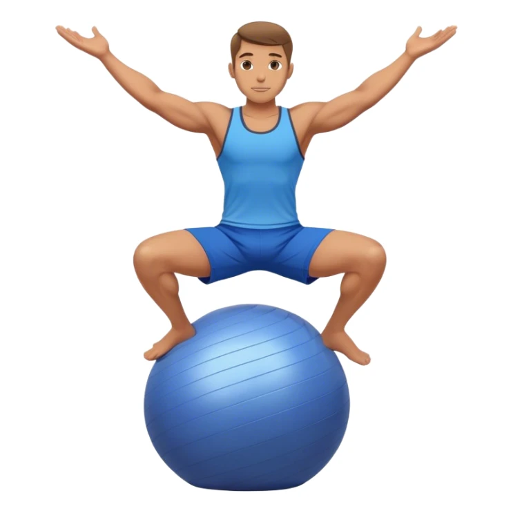 fit man with blue shorts stability-ball balance sticker