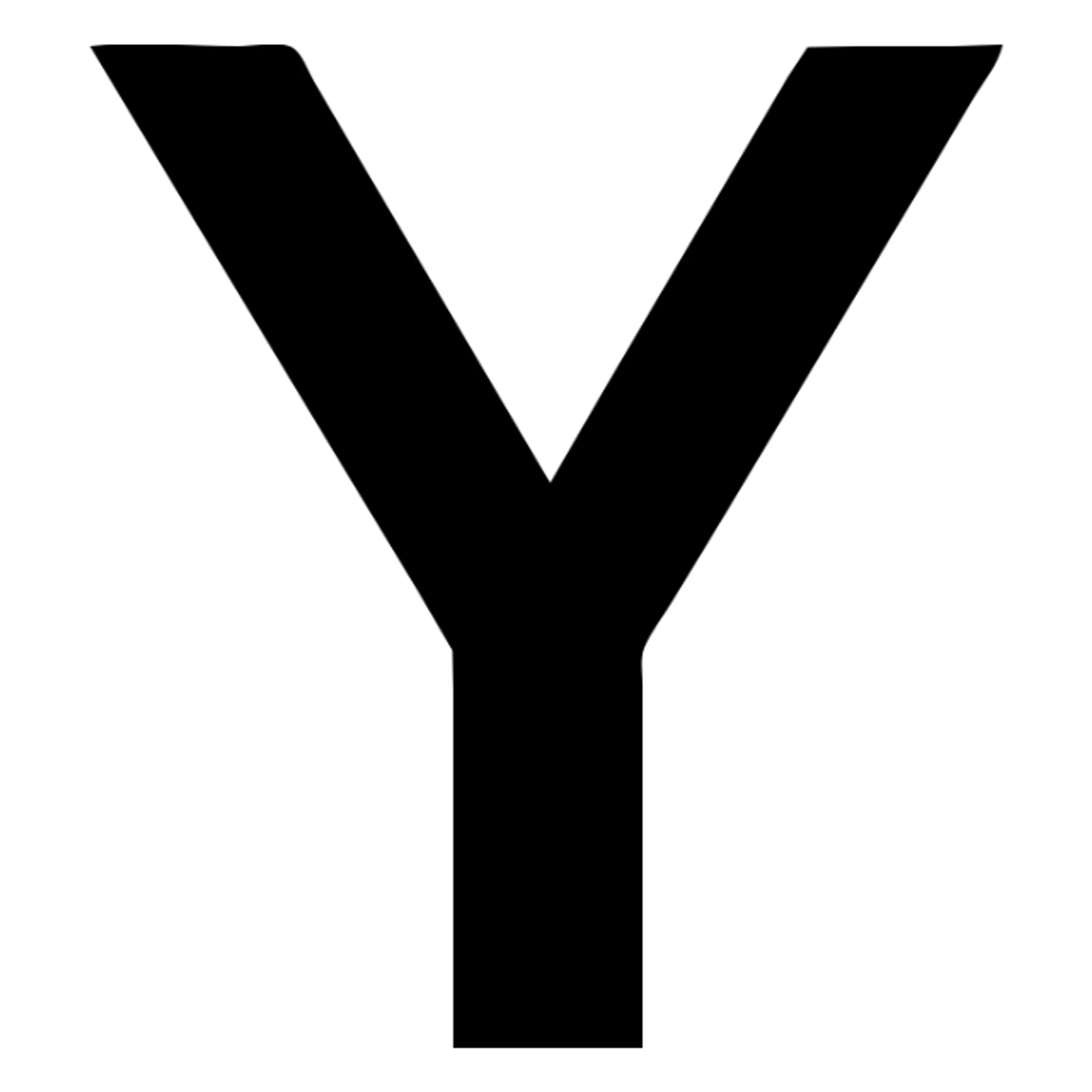 the letter Y, bold and minimalistic style sticker