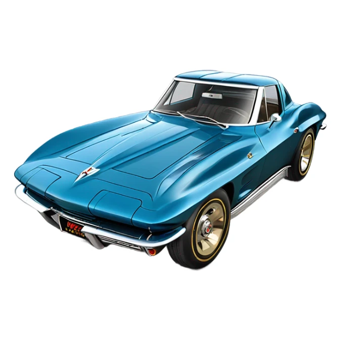 1963 corvette sea blue with gold wheels sticker