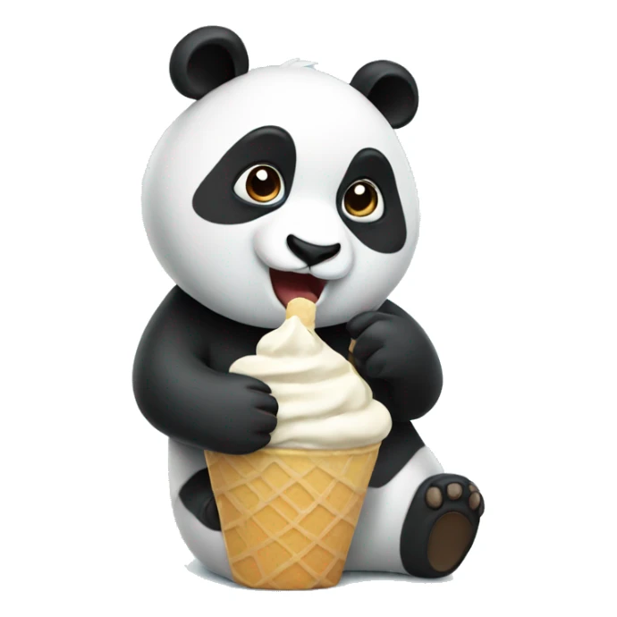 Panda eating ice cream sticker