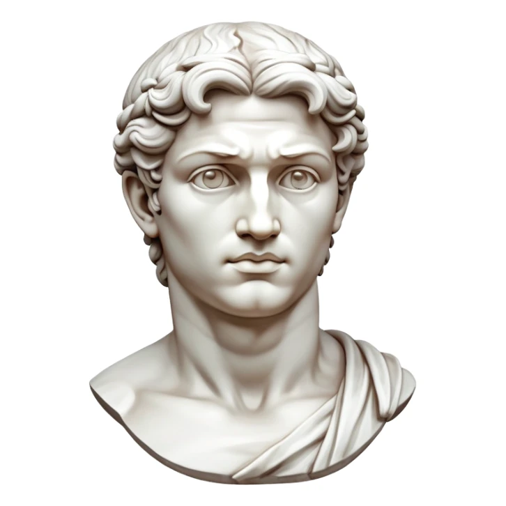 Full view of Michelangelo's David statue, Renaissance masterpiece, artistic stylized representation of the biblical hero sticker