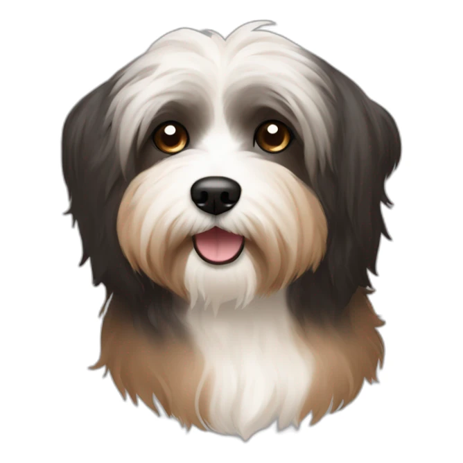 Havanese dog black face and brown body  sticker
