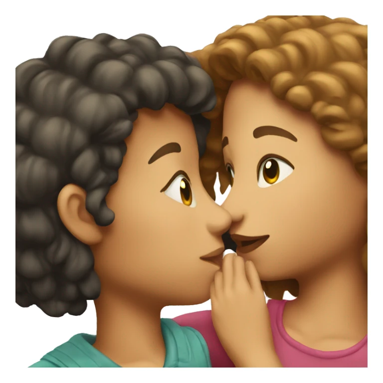 boy kissing girl head sticker