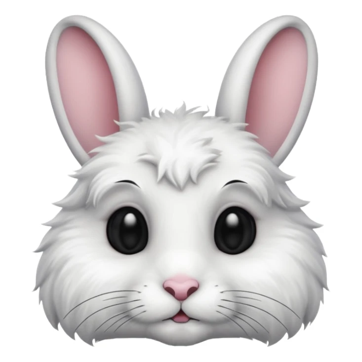 white rabbit with a black spot near the eyes sticker