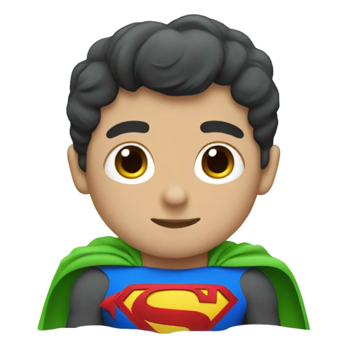 kawaii Superman with green clothes sticker