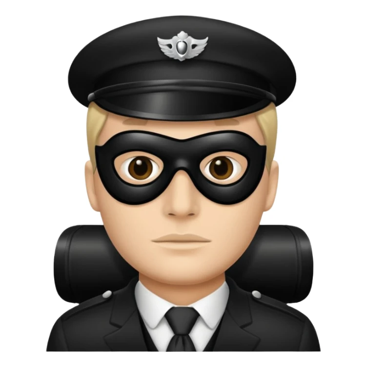 chauffeur wearing a black mask sticker