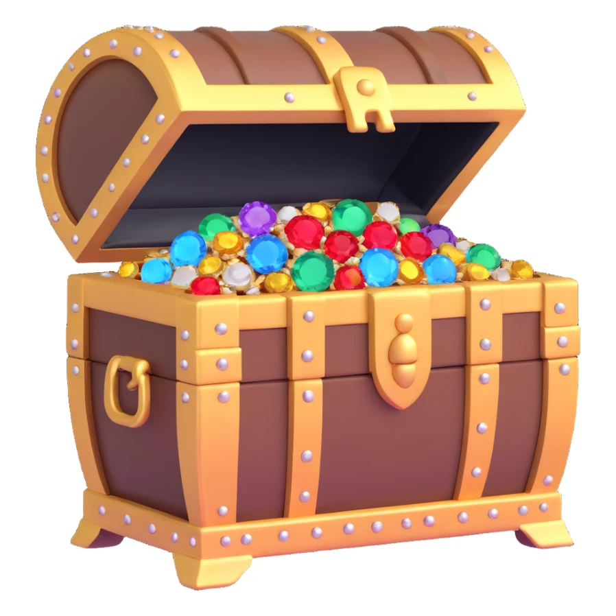 ornate treasure chest with gold and gems sticker