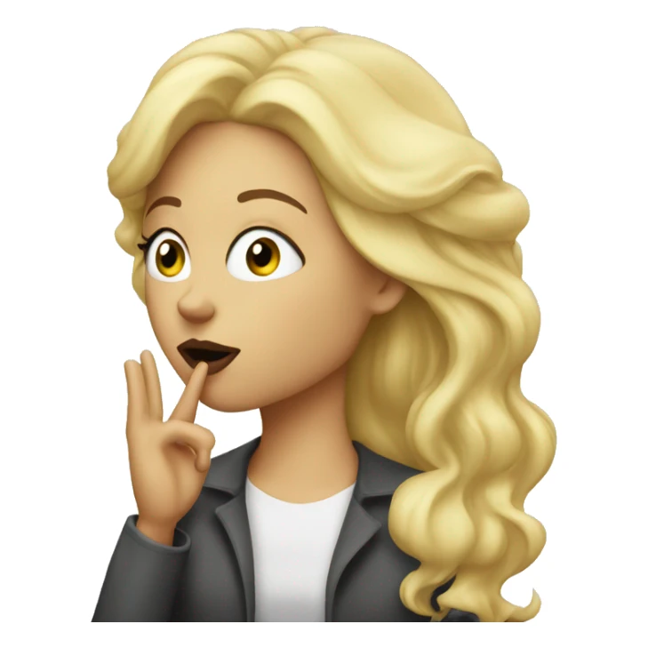 A blonde woman blowing a kiss sticker