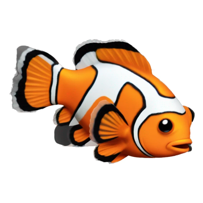 a little clownfish has an orange body and three vertical black and white stripes. sticker
