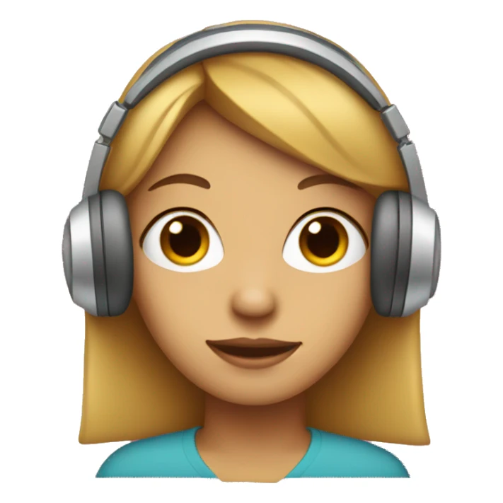 a person with a heart in her eyes wearing headphone sticker
