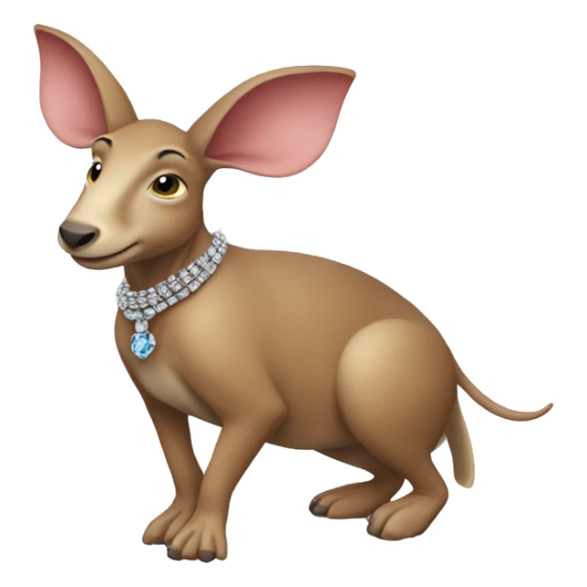 Aardvark Wearing chugging heels and with earrings and jewelry  sticker