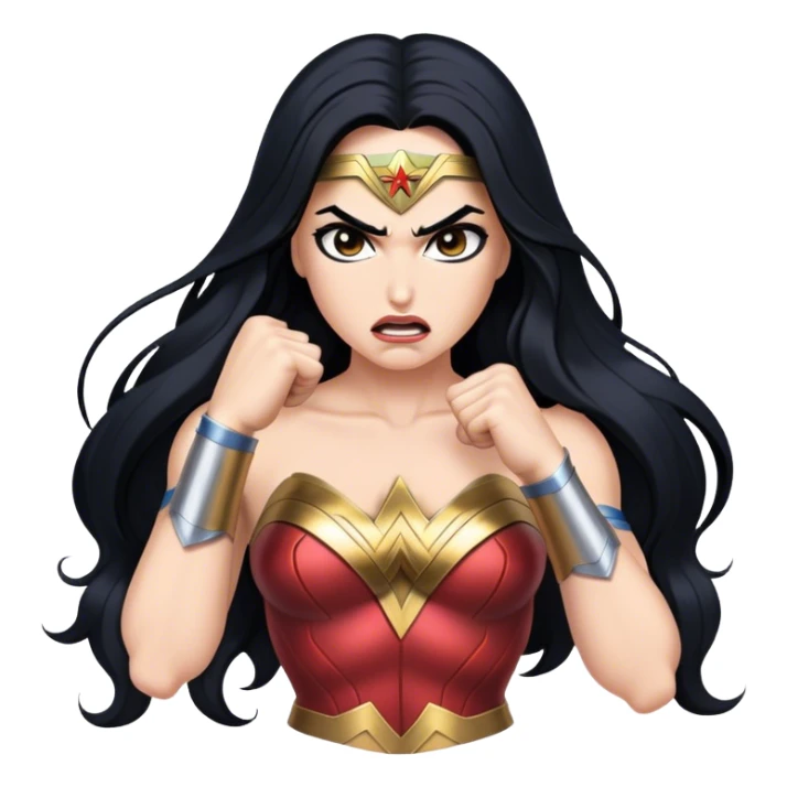 Angry white Wonder Woman sticker