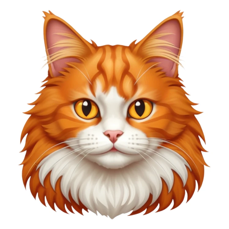 Illustrated ginger cat of the Maine Coon breed, mischievous, hooligan sticker