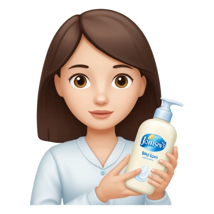 Girl holding johnson baby body lotion sticker