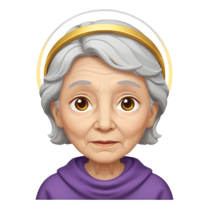 old woman face with a halo sticker