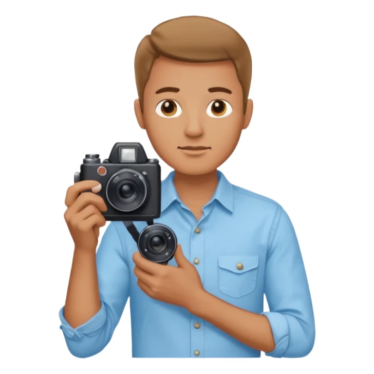 man hold film Camera on his shoulder sticker
