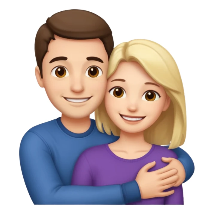 Two people hugging, one male one female sticker