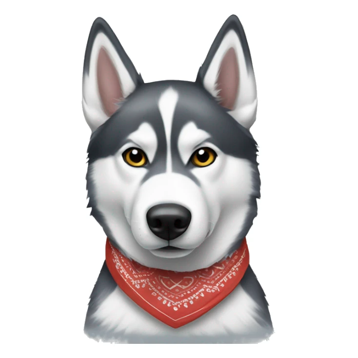 Siberian husky with a bandana on sticker