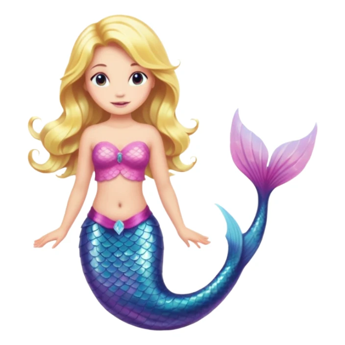 Blonde mermaid with pink tail sticker