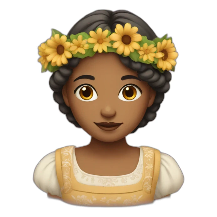 girl in folk costume with flower crown sticker