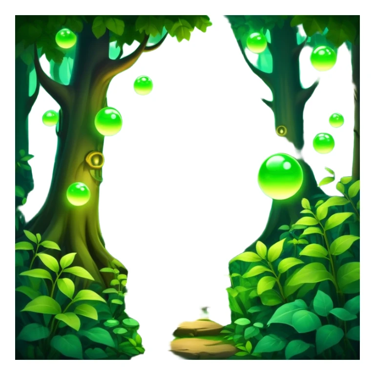 enchanted forest with dense foliage and soft magical glow, mysterious vibe sticker