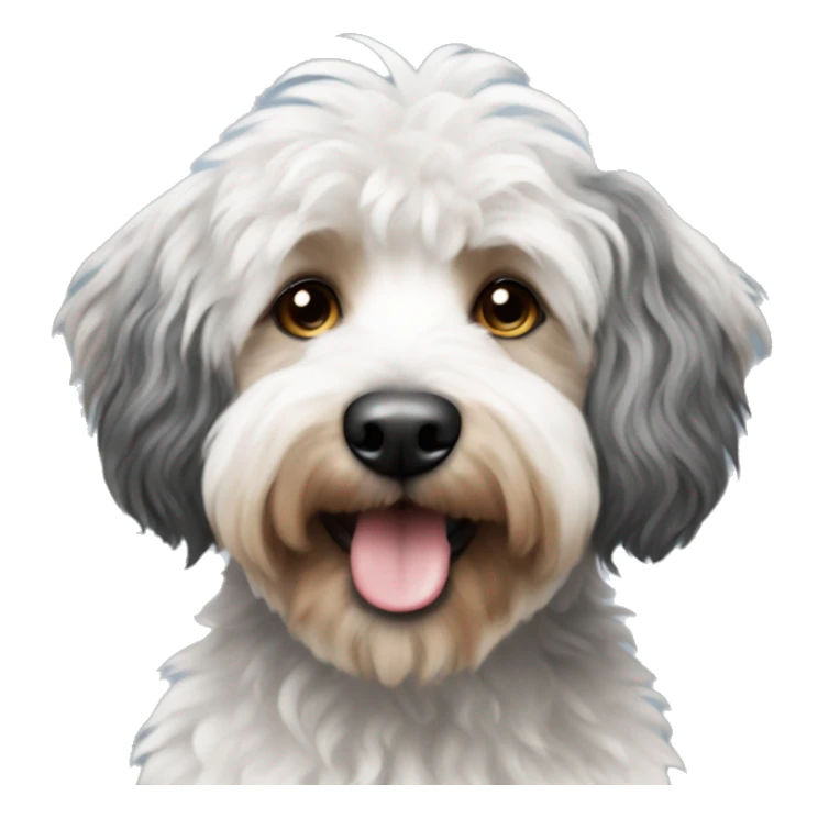 Aussidoodle with black and white hair  sticker